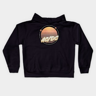 acdc ll retro 80s moon Kids Hoodie